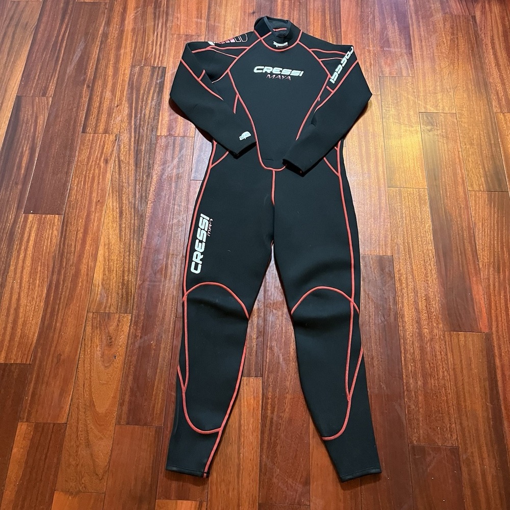 Cressi Maya Wetsuit Mens XL / 5 2.5mm Full Wetsuit Black Red SC 1981518 Anatomic